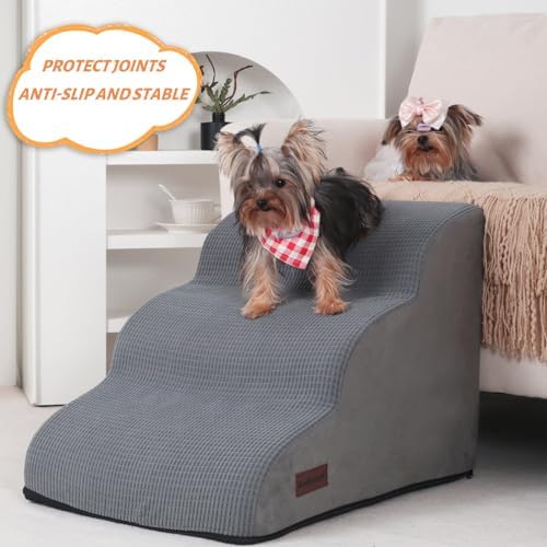Aodisman Dog Stairs for Small Dogs and Cats,3-Step Pet Ramp for Bed & Couch - Image 6