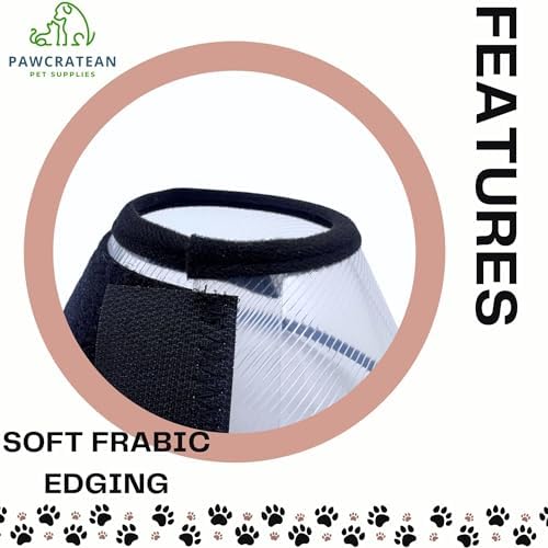 Pet Cone Collar Dog Cat Soft Plastic Recovery Collar Adjustable Comfortable Wounds Protection Small Medium Size Elizabeth Collar (Transparent, Small) - Image 4