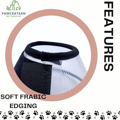 Pet Cone Collar Dog Cat Soft Plastic Recovery Collar Adjustable Comfortable Wounds Protection Small Medium Size Elizabeth Collar (Transparent, Small) - Image 4