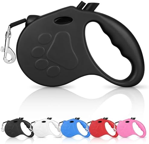 Retractable Dog Leash, 16ft Dog Walking Leash for Small Dogs up to 77lbs, Non-Slip Handle - Black by Yanwela