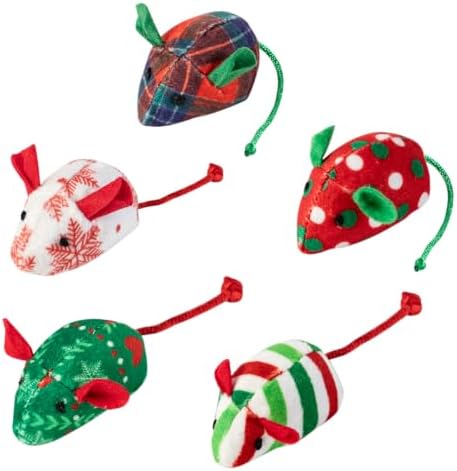 Catnip Mouse Toys for Cats,5 Pack Plush Mice Toys for Indoor Cats by Unknown