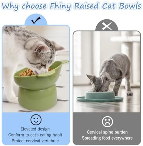 Fhiny 4 Pcs Elevated Raised Cat Bowls, Removable Cats Bowl Tilted Kitten Food and Water Bowl Set Cute Plastic Puppy Food Dishes Pet Feeder for Cats and Small Dogs-Bear - Image 6