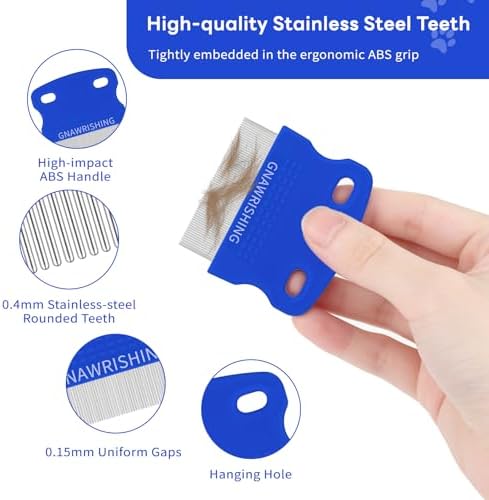 4-Pack Flea Comb for Dogs & Cats Stainless Steel Pet Grooming Comb Set - Image 4