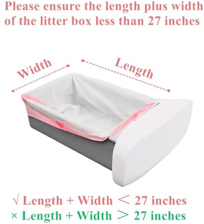 Cat Litter Box Liners – 60-Count Cat Litter Bags for Automatic Litter Boxes, Compatible with L-Robot 4, Neakasa M1, ZeaCotioSelf-cleaning Litter Liners 27.17 * 15.75in - Image 2