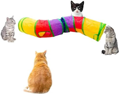 Cat Tunnel, Cat Tunnels for Indoor Cats, S-Shape Foldable Cats Cave by Deofun