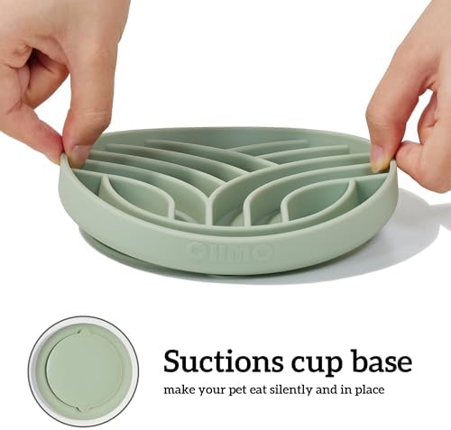 OHMO Slow Feeder Dog Bowl, 5.9" Lick Mat for Dogs, Tree of Life, Camo Green - Image 5