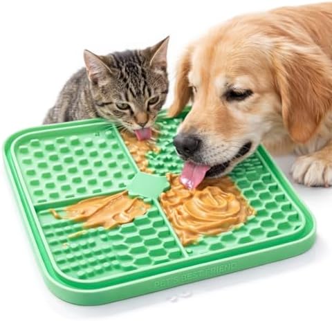Lick Mat for Dogs and Cats, Food Grade Silicone Slow Feeder Mat with Strong Suction for Grooming, Bathing and Anxiety Relief, BPA-Free Pet Feeding Mat for Dental Care by Unknown