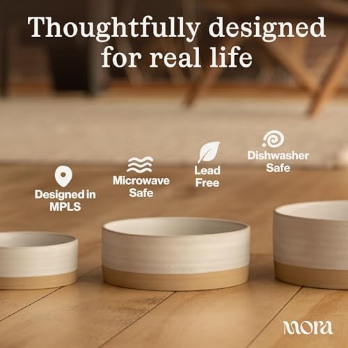 Mora Ceramic Pet Bowl Size Large - Food/Water Dish for Large Dogs, Cats, Great Dane, Mastiff, ect. 50oz or 8 Cups - Basic Bowls for Your Large Dog or Cat, Mix and Match for a Set - Liquorice - Image 4