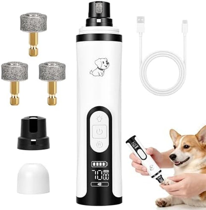 Upgraded Dog Nail Grinder Quiet 3 Adjustable Speed Cordless Silent Nail Grinder Pet Nail Trimmer with LED Light Pet Silent Painless Paw Grooming Supplies for Small/Medium/Large Dogs & Cats by Unknown