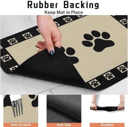 Absorbent Pet Dog Bowl Mat for Food and Water, Pet Cat Food Feeding Mat with Non Slip Rubber Backing, Dog Food Mats for Floors Waterproof, 24"x32" - Image 4