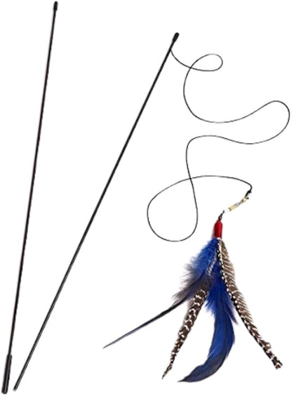 Go Cat Refill Lure Attachment for Teaser Wand Da Bee, Da Bird, Da Cat Catcher, Da Wild Thing and More (36 inch Pull Apart Wand w/Da Bird Guinea Feathers)