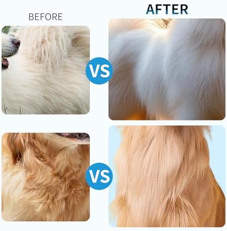 Pjordo Natural Dog Detangler Spray for Soften & Dematting Hair, Leave-in Conditioner Spray for All Breeds, Lavender Scent for Reducing Odors, Deshedding Brush & Metal Comb for Hair Brush - Image 4