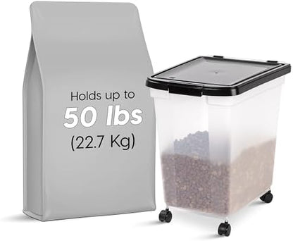 IRIS USA Dog Food Storage Container, Up to 50 lbs, Black, Made in USA - Image 2