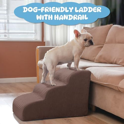 Mesa Lemon 3 Step Dog Stairs Pet Ramp for High Beds, Sofas and Cars - Image 2