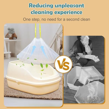 20 Count Cat Litter Liners Large, Drawstring Extra Large Pet Cat Pan Liners Extra-Thick Kitty Litter Box Bag- (medium 31" x 18") - Image 5