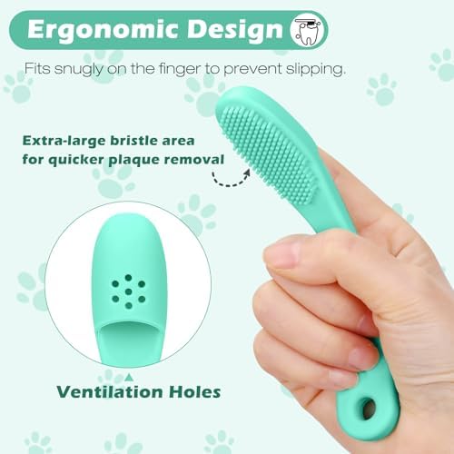 3pcs Dog Finger Toothbrush, Cat Chin Brush with Food-Grade Silicone, Dog Tooth Brushing Kit, Silicone Cleaning Brush for Pet Dental Care - Image 4