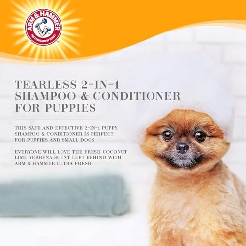 Arm & Hammer Tearless Puppy Shampoo, Coconut Lime Verbena, 16 Fl Oz, 2-Pk - Image 2