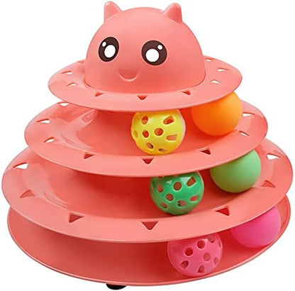 UPSKY Cat Toy Roller 3-Level Turntable Cat Toys with Six Colorful Balls by UPSKY
