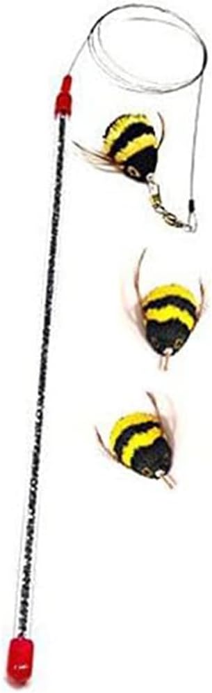 GoCat Da Bee Teaser Wand and Two Extra Bee Attachments from The Maker of Da Bird and Cat Catcher - Value Pack