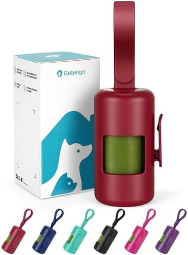 Gobeigo Dog Poop Bag Holder with Convenient Hook for Waste Bags(Red) by Gobeigo