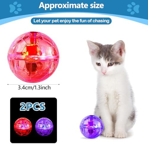 Sratte 2 Pcs Light up Cat Balls Ghost Hunting Motion, Pink, Purple - Image 2
