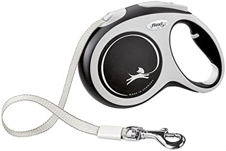 FLEXI® Comfort Tape Retractable Dog Leash, Large, 16 ft - Black/Grey by Flexi