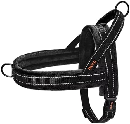 Didog No Pull Dog Harness for Small Dogs, Soft Flannel Padded, Black, XS by Didog