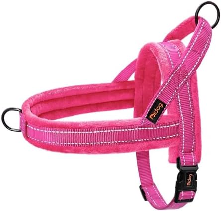 Didog No Pull Dog Harness for Medium Dogs, Soft Flannel Padded, Hot Pink, M by Didog