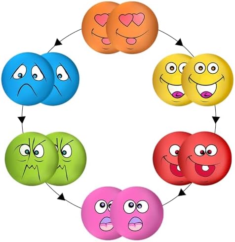 Squeaky Dog Toys Funny Face Chewing Latex Rubber Soft Fetch Play Interactive Dog Squeaky Balls for Puppy Small Medium Pet Dog (12PCS) by Coricorsu