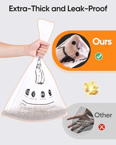 180 Pack Cat Litter Box Robot 4/5/3 Waste Bags, Transparent, Pre-Separated - Image 5