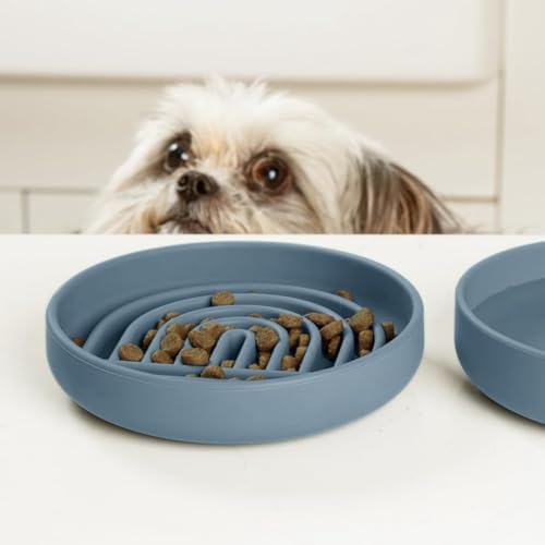 Slow Feeder Dog Bowl - Silicone Dog Bowl, Small, 6" x 1.25" - Ocean - Image 6