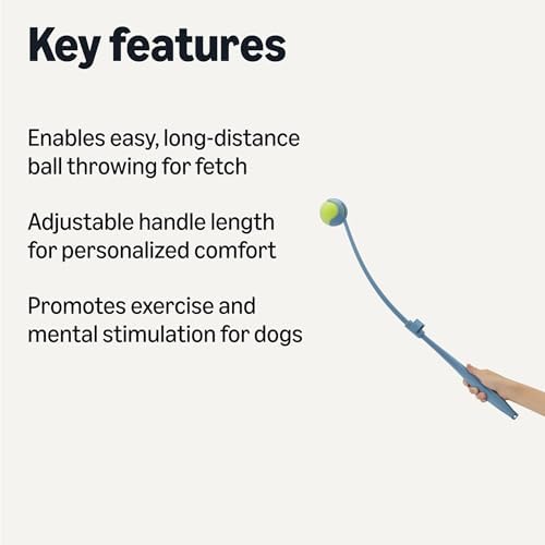 Amazon Basics Dog Ball Launcher with Detachable Handle, Tennis Ball Included, Plastic Pet Fetch Thrower - Image 2