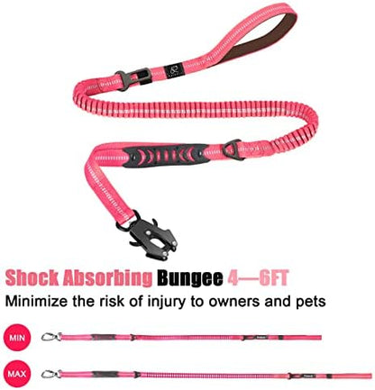 Raipult Tactical Shock Absorbing Bungee Dog Leash Heavy Duty, 4-6ft, Pink - Image 4
