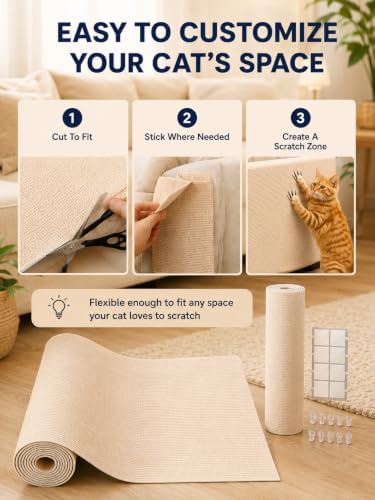 TLNNK 78.7"x15.8" Cat Scratch Furniture Protector - Beige - Image 4
