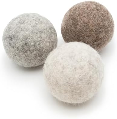 Glaciart One Felt Wool Balls for Dogs (3 Pcs)| Durable Dog Chew Toy, Puppy Chew Toys for Teething & Dog Teeth Cleaning | Pet Toys Fetch Games & for Anxiety/Boredom | Great for Small or Medium by GlaciartOne