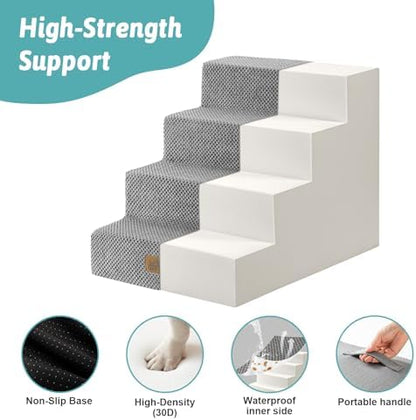 COZY KISS Dog Stairs for Small Dogs, 4 Step Pet Stairs for Beds & Couches - Image 6