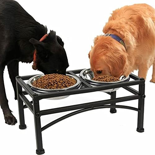 Bosky 2 Pack Stainless Steel Dog Bowls 8.8" Diameter for Food or Water ~ Ideal for Use on Floor or for Elevated Pet Feeder Stands (8 Cups)