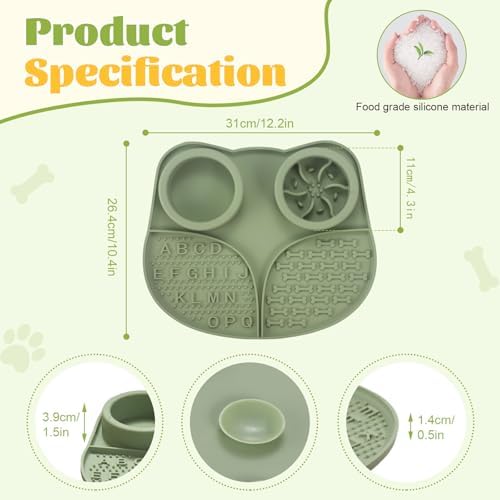 Silicone Lick Mat for Dogs with Suction Cups, Slow Feeder Dog Bowls & Dog Lick Mat for Anxiety Relief, Snuffle Mat for Dogs, Dog Food Bowl & Cat Food Bowl, Slow Feeder Cat Bowl for Wet & Dry Treats - Image 2