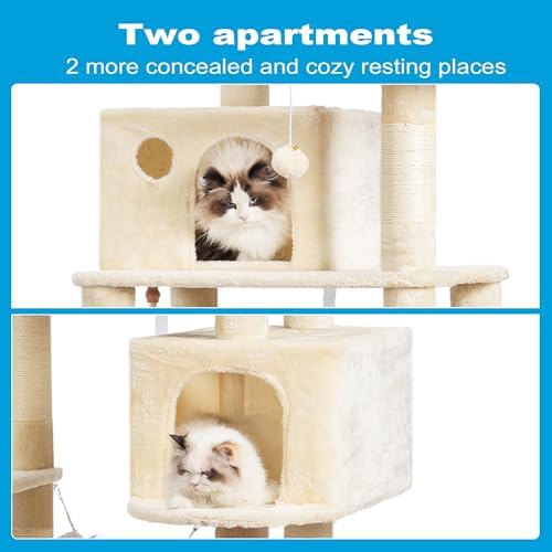 Hey-brother Cat Tree Tower with Sisal Scratching Posts, Big Condo, MPJ020M - Image 5