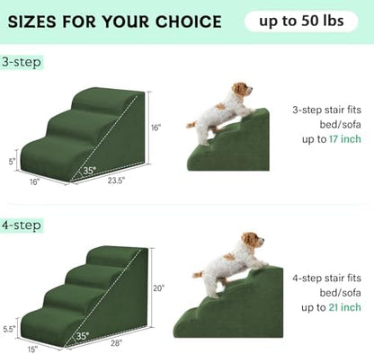 Mesa Lemon 3 Step Dog Stairs Pet Ramp for High Beds, Sofas and Cars - Image 3