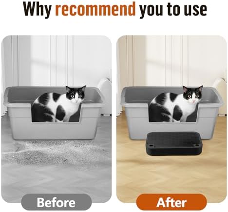 Cat Litter Box Step with Filter Function, Non-Slip Cat Step, Black - Image 5