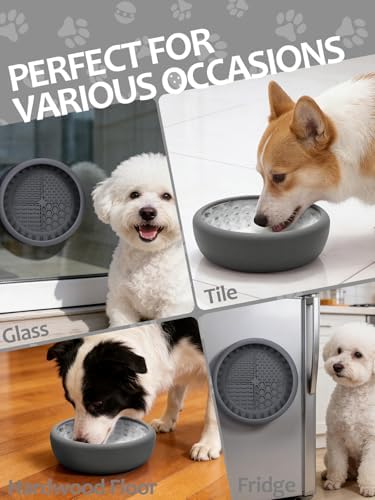 Dog Lick Bowl with Brush and Scraper, Anxiety Relief Lick Mat for Dogs, Non-Slip Freeze Licking Bowl Enrichment Puzzle Feeder for Distraction, BPA Free Silicone, Dishwasher Safe - Image 6