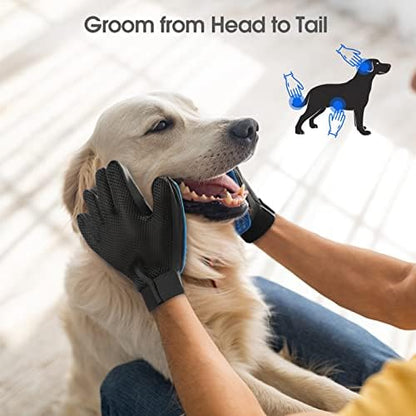 Pet Hair Removal Glove with 255 Silicone Tips for Dogs & Cats, Right Blue - Image 4