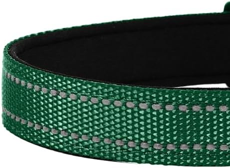 Reflective Dog Collar, Adjustable Soft Neoprene Padded,Dark Green,XS - Image 5