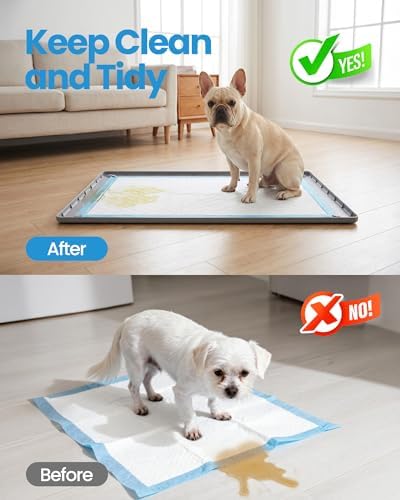Pee Pad Holder for Dogs - 28" x 34" Silicone Puppy Potty Training Tray - Image 2