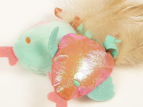 SmartyKat (2 Count) Silly Swimmers Crinkle Plush Catnip Cat Toys - Orange/Turquoise, 2 Count - Image 3