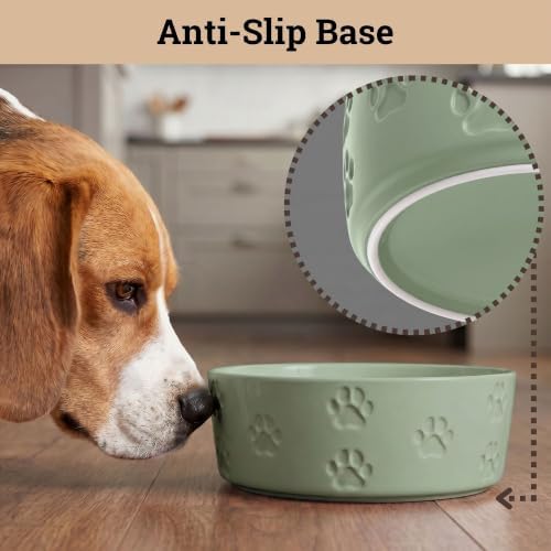 Ceramic Dog Bowl Set of 2 w/ Anti-Skid Base 6.5"W x 2.5"H, 3.8 Cup Capacity - Image 4