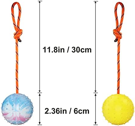 2 Pack Dog Ball, K9 Ball on Rope for Reward, Fetch, Play (6cm) - Image 7