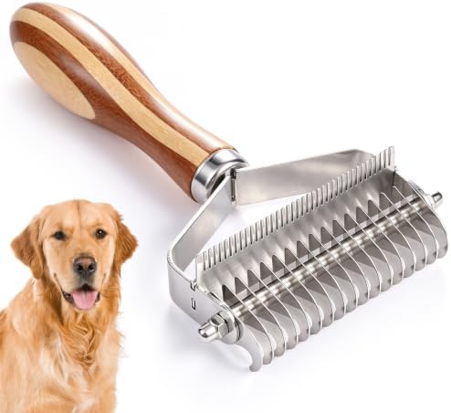 Dog Brush for Shedding & Dematting, Undercoat Rake for Long & Short Hair by TECHNOLOGICALLIFE
