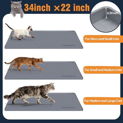 Cat Litter Mat, 34"x22" Waterproof Silicone, Litter Trapping - Image 6